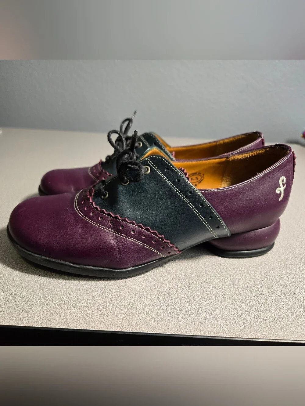 Fluevog Fellowship Erika: Purple & Navy 6.5
